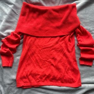 Lilly Pulitzer Orange Christin Off-The-Shoulder Sweater